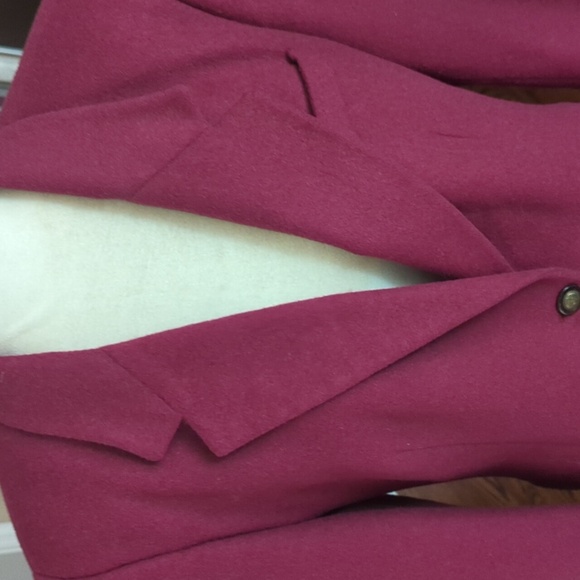 Vtg Talbots 100% Camel Hair Old Money Quiet Luxury Italian Maroon Blazer Sz 12 - Picture 5 of 10